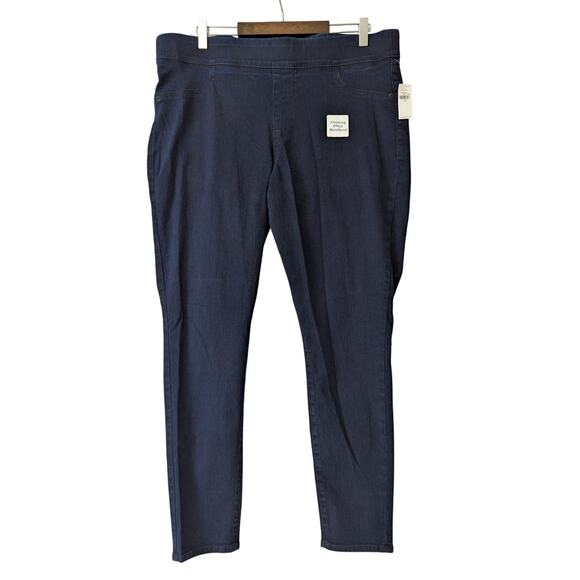 Old Navy Womens Pull-On Denim Blue Jeans Size 16 Sliming Comfort‎ Waistband New - Picture 1 of 9